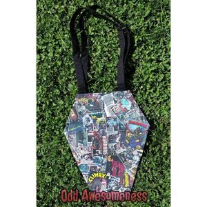 Horror Comics Coffin Tote Purse Bag Halloween Trick or Treat Bag Vintage Comics